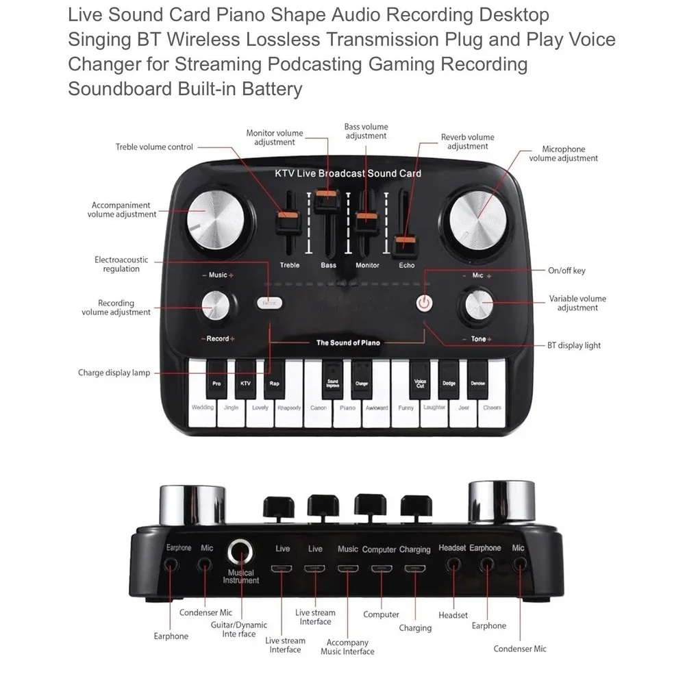 KTV Live‎ Broadcast Sound Card Audio Recording Desktop Singing Lossless